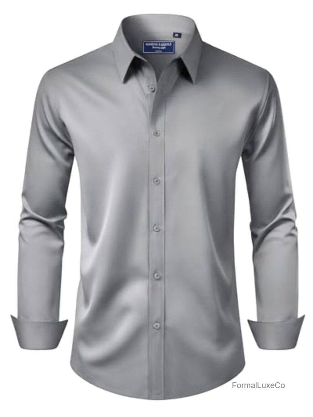 Mens Dress Shirt Regular Fit Stretch Stain Shield Long Sleeve Button Down